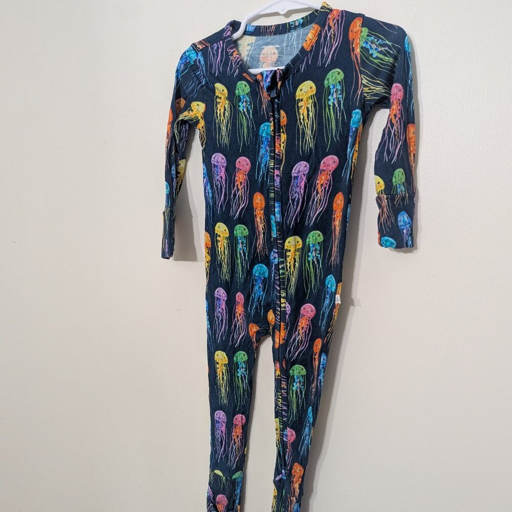 EUC Muse Threads Rainbow Jellyfish Zipped Romper size 18-24 Months